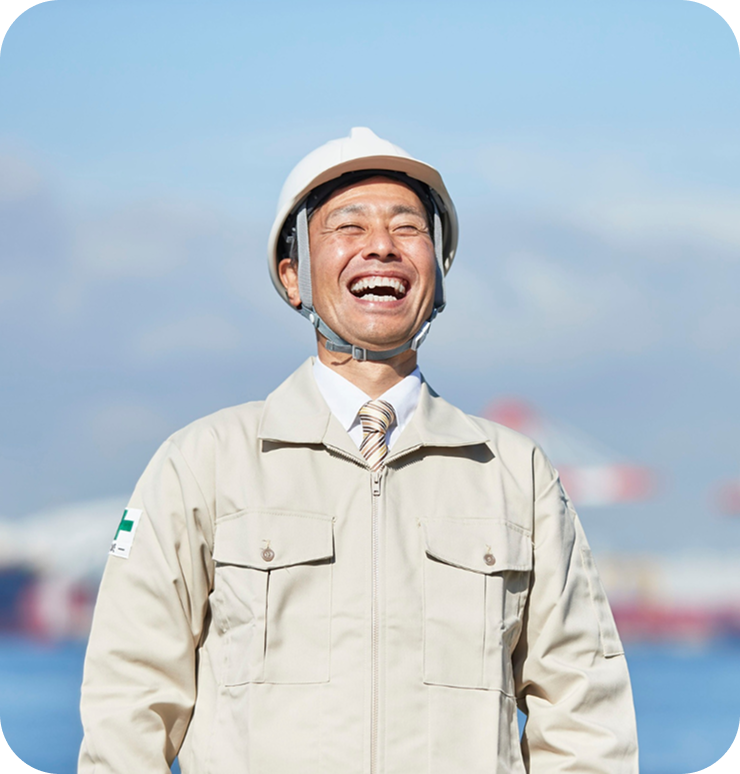 笑顔の作業員